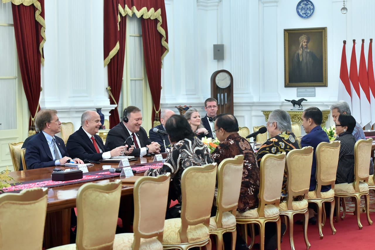 Terima Menlu Pompeo, Presiden Jokowi Minta AS Pertahankan Fasilitas Bea Masuk Produk RI