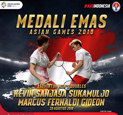 Bertarung Sengit Lawan Fajar/Rian, Kevin/Marcus Persembahkan Emas ke-24 Buat Indonesia