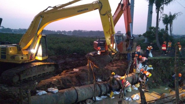Aetra Tangerang Berhasil Perbaiki Pipa Air Baku