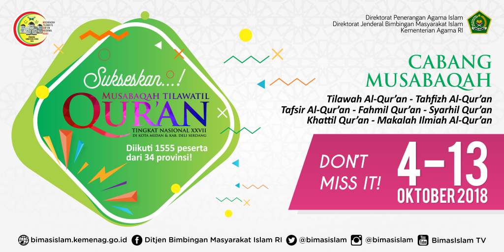 4-13 Oktober, MTQ Dengan Era Baru Akan Digelar di Medan dan Deli Serdang