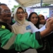 Airin dan Menhub Ngobrol Bareng Ojol, Sayangi Nyawa Kita