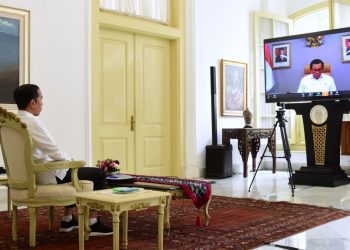 Presiden Jokowi Pimpin Rapat Lewat Telekonferensi