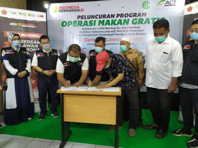 Peluncuran Program Operasi Pangan Gratis di 1.000 Warteg. (IST)