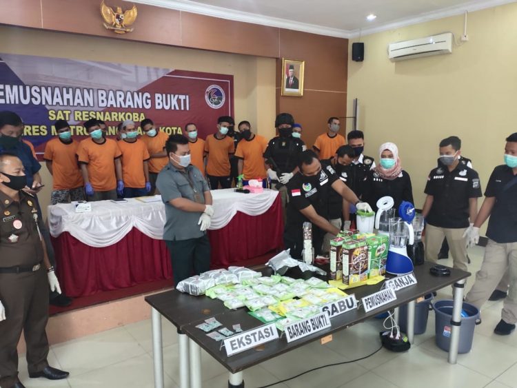 Ekspose kasus narkoba Polrestro Tangerang. (IST)