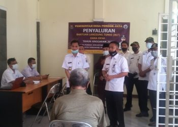 Hore…Ratusan KK di Desa Pondok Jaya Dapat Bansos Covid-19 dari Dana Desa