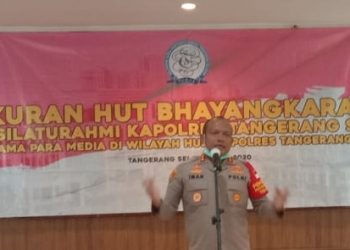 Syukuran HUT Bhayangkara, Polres Tangsel Makan Bareng Wartawan