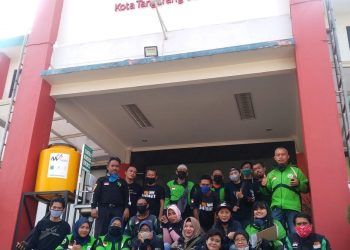 Puluhan Ojek Online Tangsel ‘Sedot’ Darah Bantu PMI