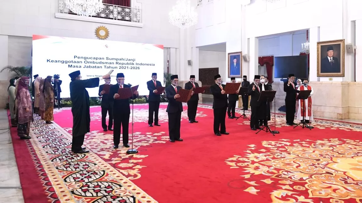 Presiden Jokowi Saksikan Pengucapan Sumpah Keanggotaan Ombudsman RI Masa Jabatan 2021-2026