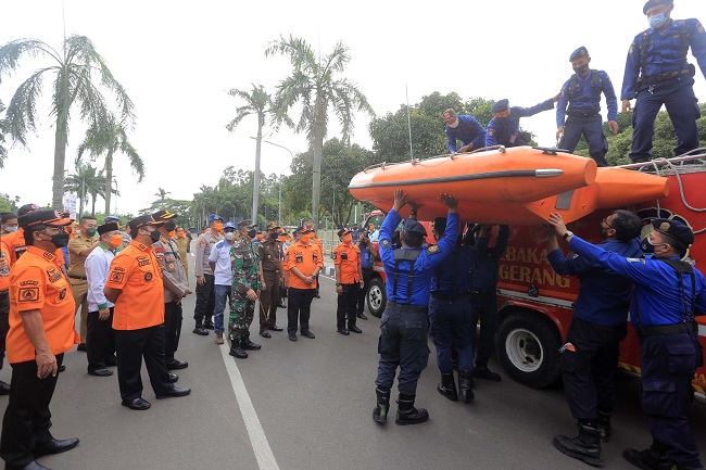 Apel Siaga Bencana Kota Tangerang, di kawasan Pusat Pemerintahan Kota Tangerang. (KEY)