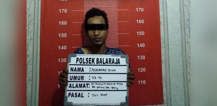 MR (33), pelaku pencurian ratusan ayam broiler diamankan di Mapolsek Balaraja. (IST)