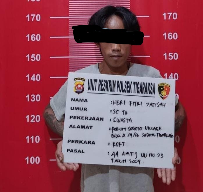 Pelaku pembacok istri di Tigaraksa. (YAT)