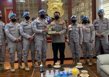 Usai Jalani Misi Internasional Di Afrika Tengah, 8 Personel Polda Banten Pulang