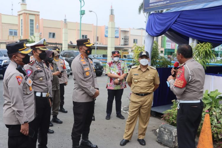 Pos pengamanan mudik di Kota Tangerang. (KEY)