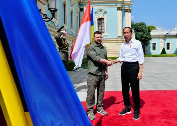 Presiden Jokowi Disambut Presiden Zelenskyy di Istana Maryinsky