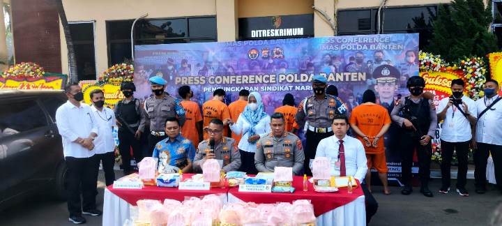 Polda Banten mengungkap narkoba jaringan internasional. (NET)
