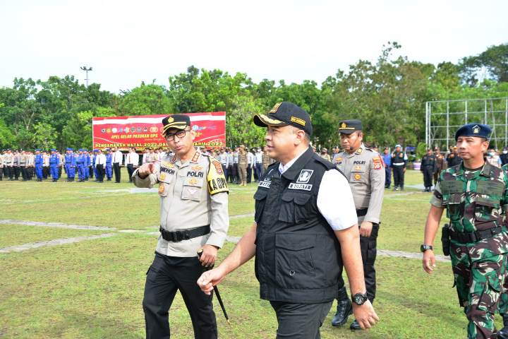 Bupati Tangerang, Zaki Iskandar mengikuti Apel Operasi Lilin Maung 2022 bersama tim gabungan. (RIK)