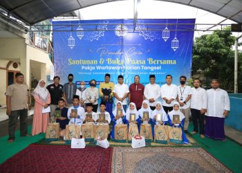 Puluhan Anak Yatim dan Dhuafa Sumringah Diberi Santunan dari Pokja Wartawan Harian Tangsel 
