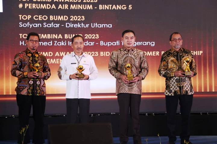 Wakil Bupati Tangerang, Mad Romli menerima penghargaan Top BUMD Award 2023. (IST)
