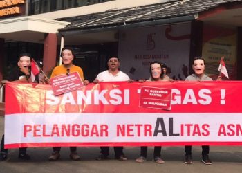 Laporan Dugaan Netralitas ASN Al Muktabar, Janur Banten Merangsek ke Kantor KASN