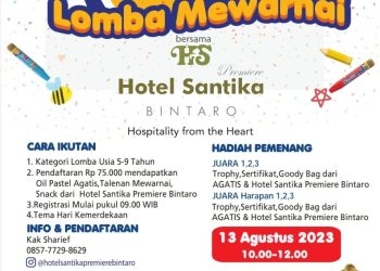 Meriahkan Hari Kemerdekaan, Hotel Santika Premiere Bintaro Bareng Agatis Gelar Lomba Mewarnai