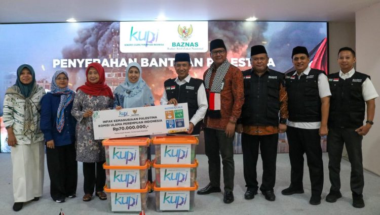 Kongres Ulama Perempuan Indonesia salurkan bantuan Palestina melalui Baznas. (IST)