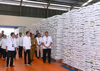 Kunjungi Gudang Bulog Bengkal Lor, Presiden Cek Stok Beras dan Salurkan Bantuan Pangan