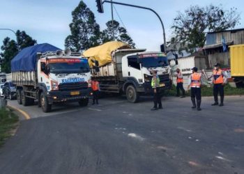 Puluhan Truk Tanah Ditahan, Kapolres: Melanggar Jam Operasional