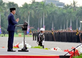 Presiden Jokowi Pimpin Upacara Peringatan Ke-78 Hari Bhayangkara di Monas