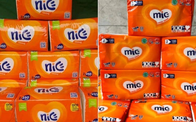 Kemiripan produk tisu Nice dan Mice.