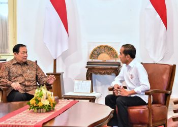 Presiden Jokowi Terima Kunjungan SBY di Istana Merdeka
