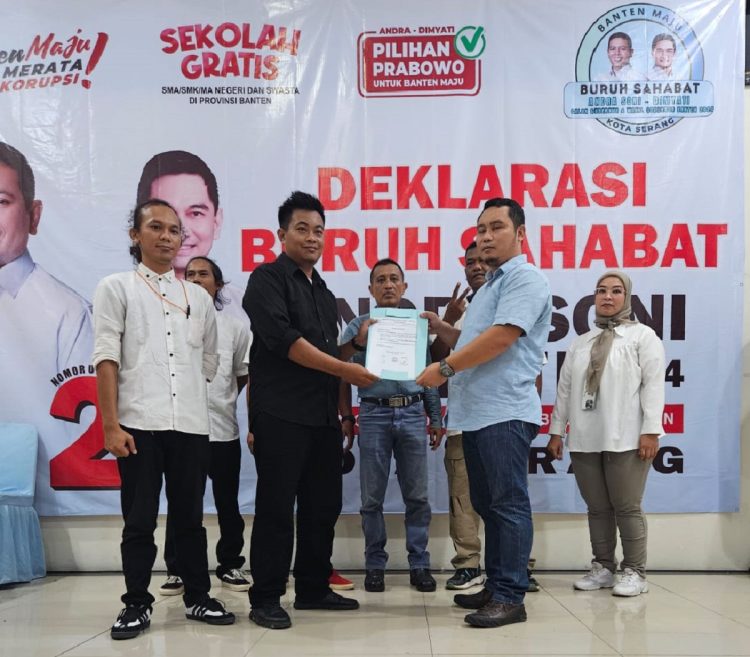 Deklarasi dukungan Buruh Sahabat Kota Serang Andra Soni-DImyati.
