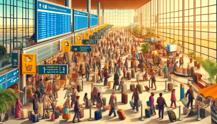 Arus mudik Lebaran di Bandara Soekarno Hatta. (AI)