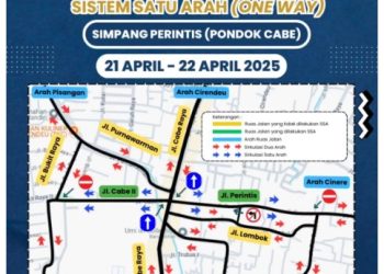 Atasi Kemacetan, Dishub Tangsel Terapkan Sistem Satu Arah di Jl. Cabe 2 dan Jl. Perintis Pamulang