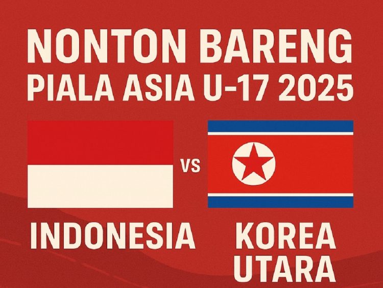 Ilustrasi nobar Timnas Indonesia U-17 vs Korea Utara. (AI)