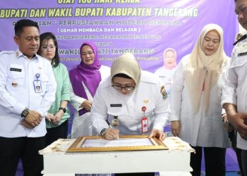 Wabup Tangerang Resmikan Perpustakaan Modern Gembala di Curug Sangereng