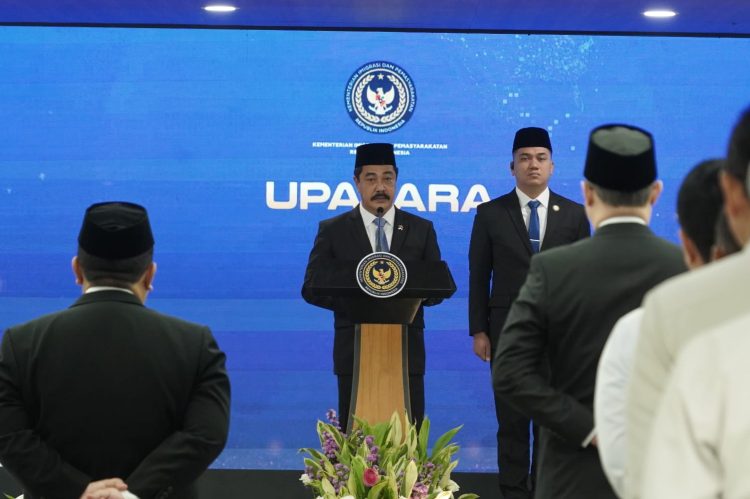 Menteri Imigrasi dan Pemasyarakatan, Agus Andrianto, resmi melantik dua pejabat Pimpinan Tinggi Madya di lingkungan Kementerian Imigrasi dan Pemasyarakatan (Kemenimipas), Rabu (1/4) di Jakarta. (IST)