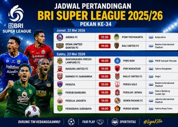 Dewa United Banten vs Bali United dan Persita vs Persis Warnai Pekan Penutup BRI Super League 2025/26