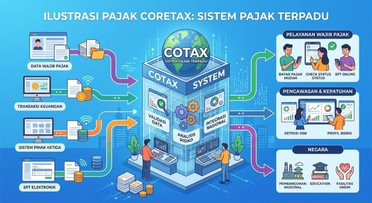 Ilustrasi Pajak Coretax. (Gemini AI)